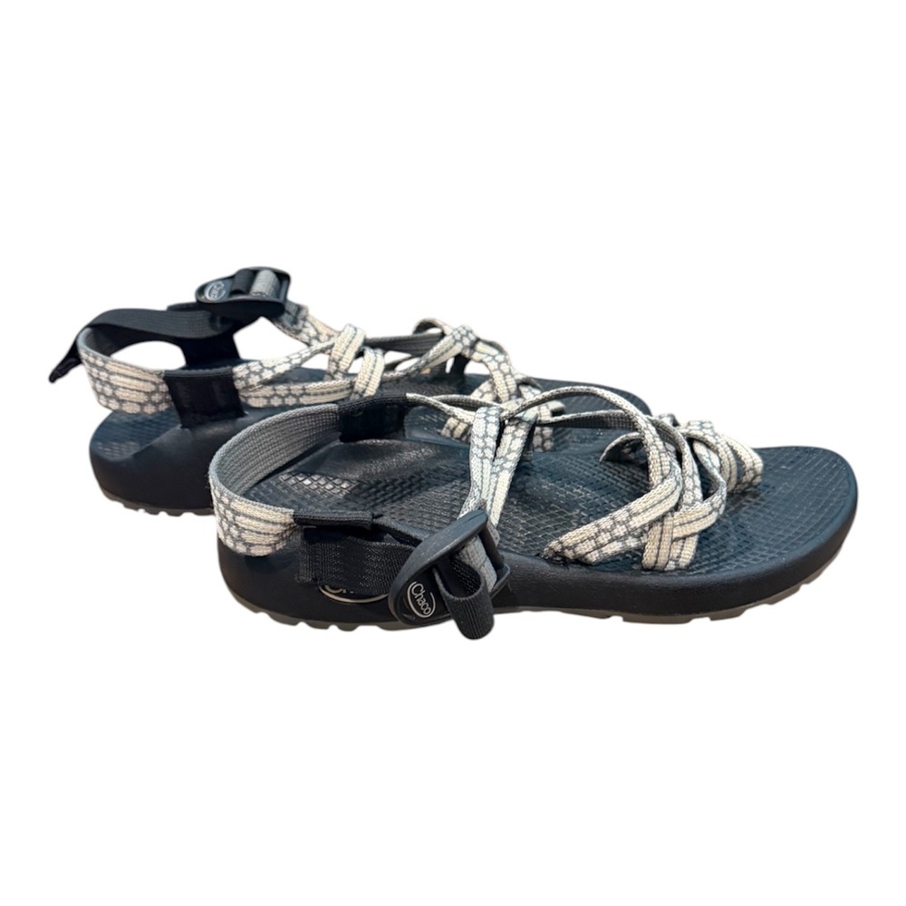 Chaco Z Cloud X2 Sandals Womens 6 Gray Black Strappy Toe Loop Athletic Hiking